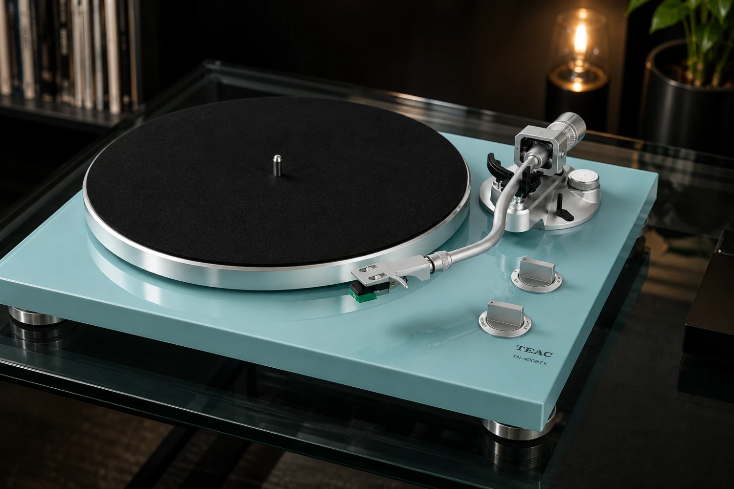 TEAC unveils a stunning Turquoise Blue TN-400BTX turntable with Bluetooth aptX Adaptive, built-in phono stage, and ready-to-play cartridge—vinyl meets modern hi-fi.